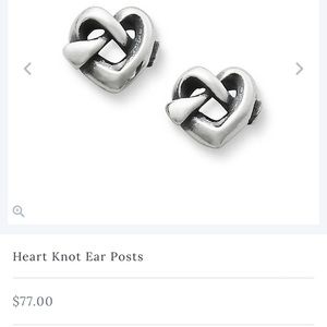 James Avery Heart Knot Ear Posts